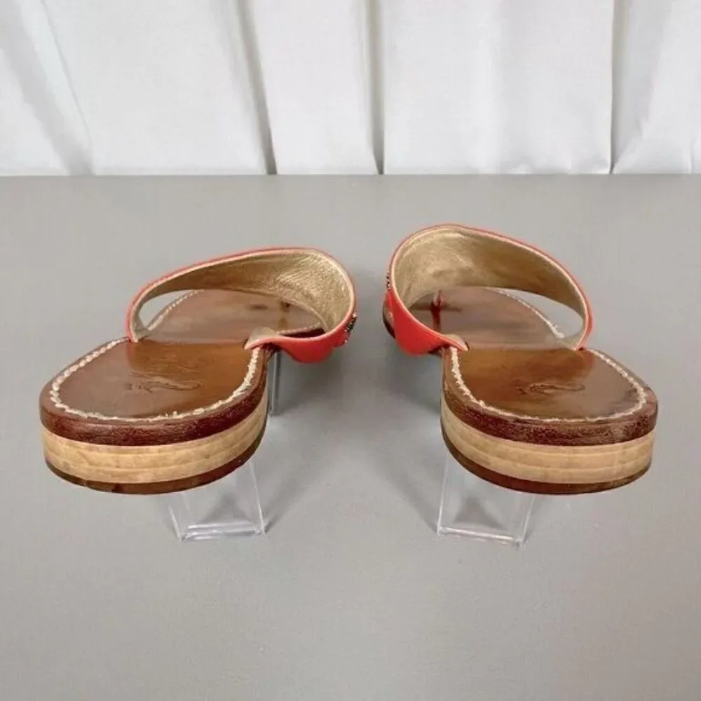 MISS TRISH OF CAPRI WOMENS SANDALS SIZE 41/8.5 ORANGE STRAP